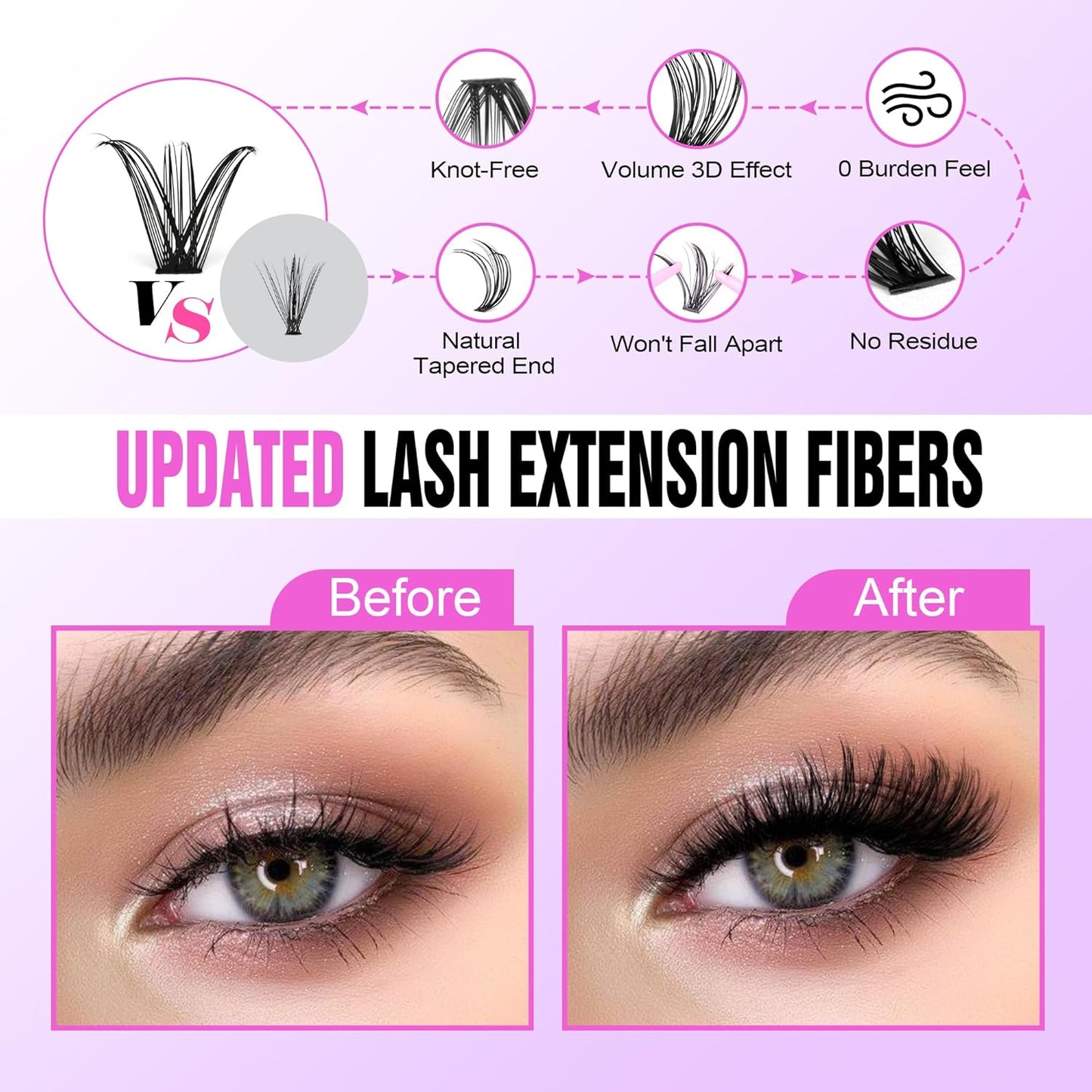 Lash Extension Kit 280pc (30D&40D, 0.07D, 9-16mm, Kit) Pawotence
