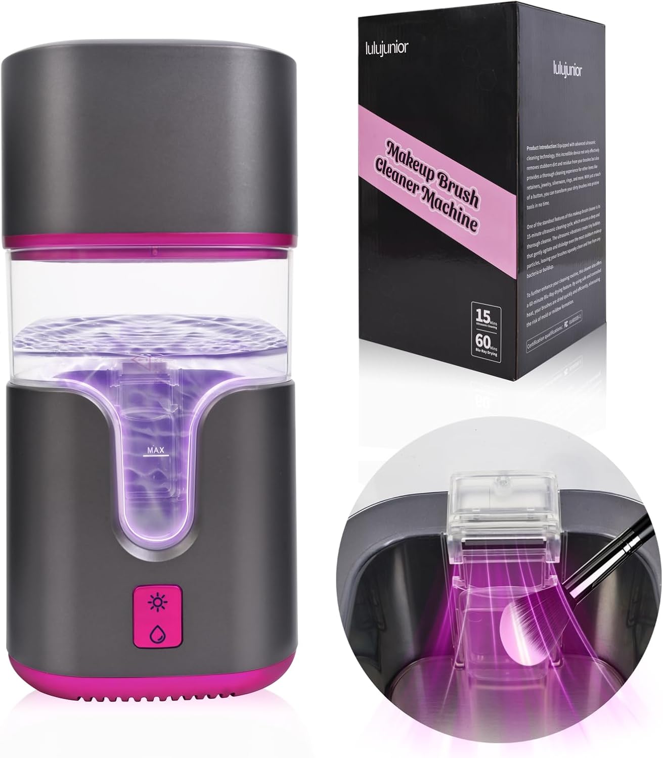 LuxeBrush: 2-in-1 Ultrasonic Cleaner & Dryer