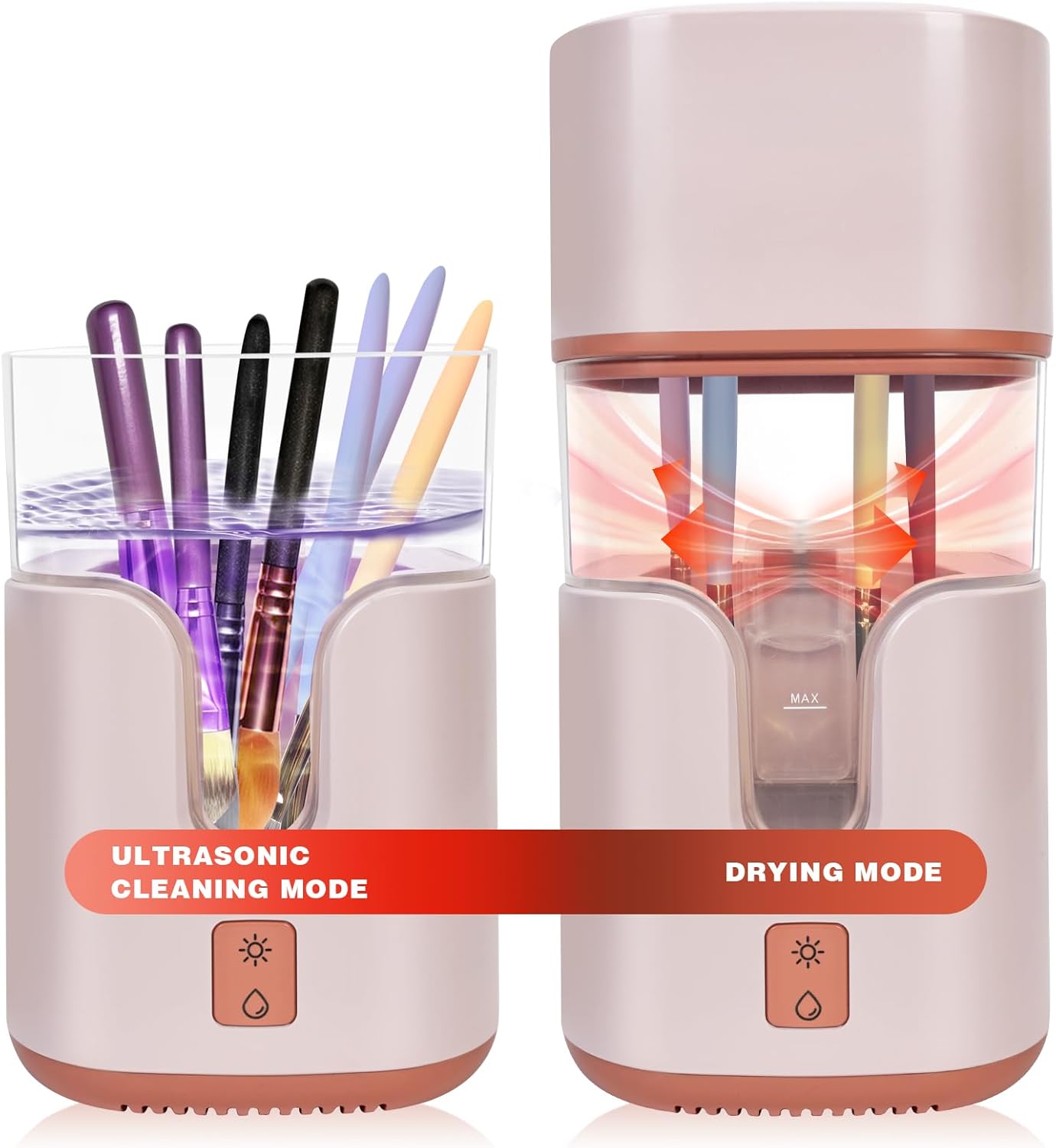 LuxeBrush: 2-in-1 Ultrasonic Cleaner & Dryer