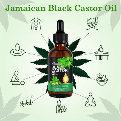 100% Pure Cold Pressed Jamaican Black Castor Oil 4.06oz/120ml Lash Care