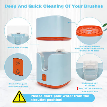 LuxeBrush: 2-in-1 Ultrasonic Cleaner & Dryer