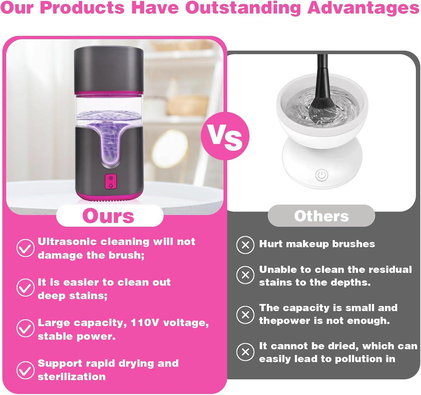LuxeBrush: 2-in-1 Ultrasonic Cleaner & Dryer