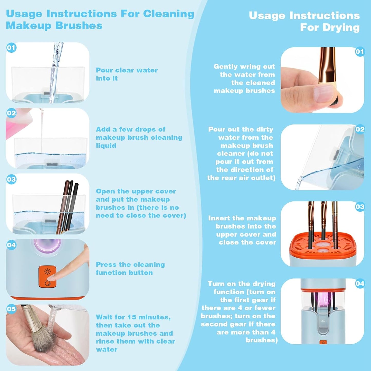 LuxeBrush: 2-in-1 Ultrasonic Cleaner & Dryer
