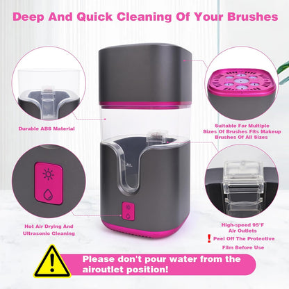 LuxeBrush: 2-in-1 Ultrasonic Cleaner & Dryer