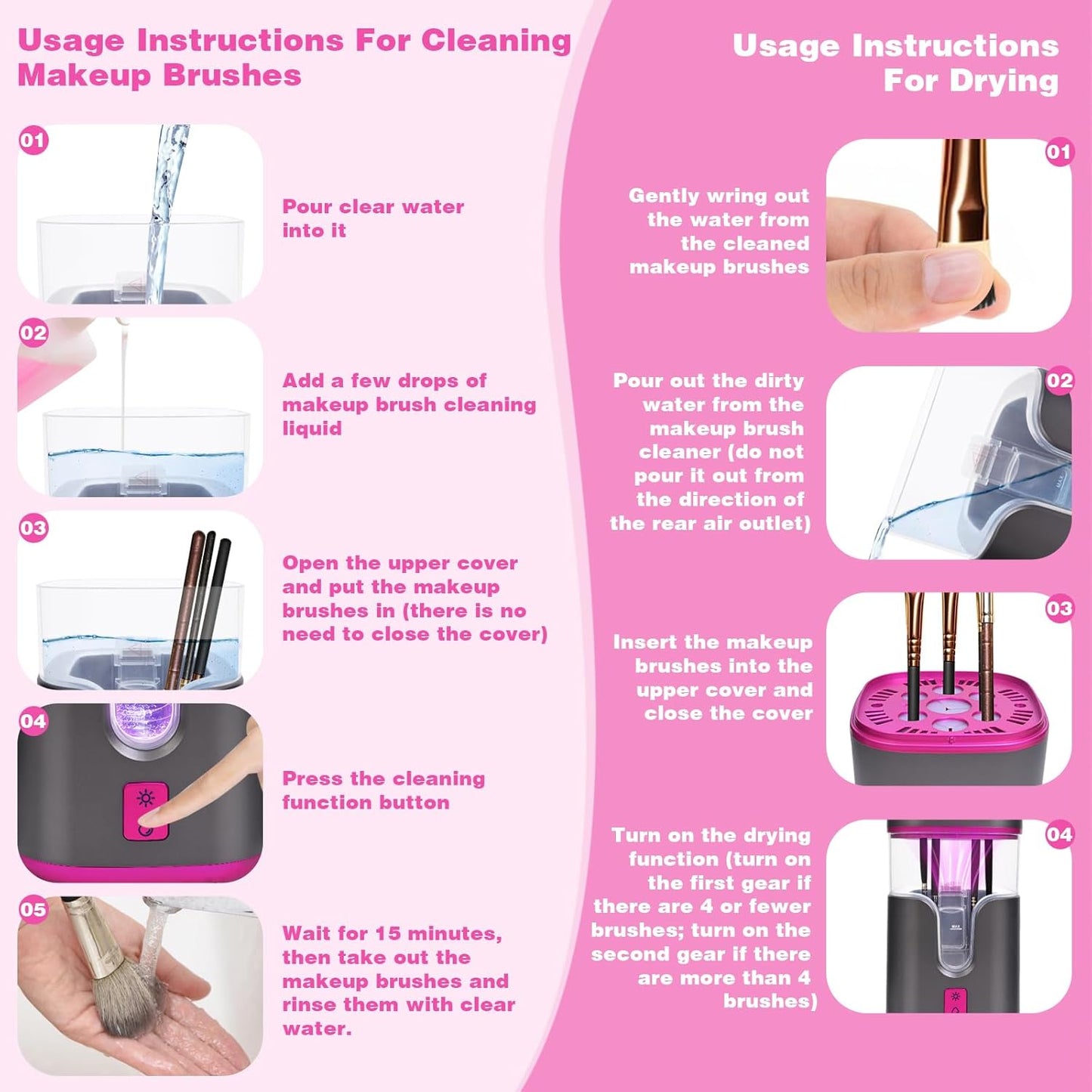 LuxeBrush: 2-in-1 Ultrasonic Cleaner & Dryer