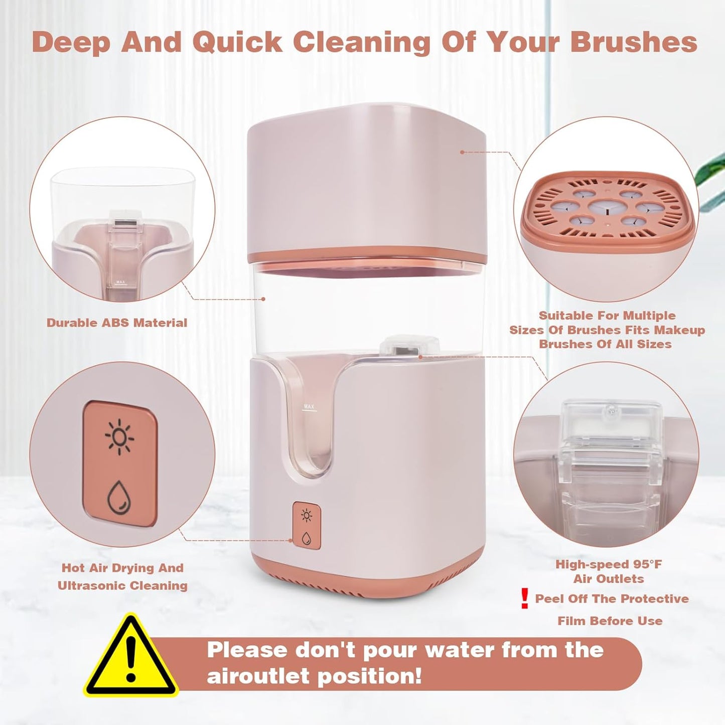 LuxeBrush: 2-in-1 Ultrasonic Cleaner & Dryer