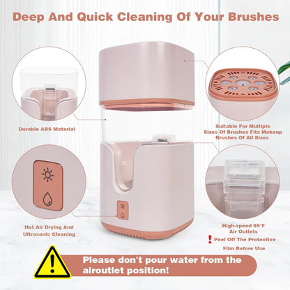 LuxeBrush: 2-in-1 Ultrasonic Cleaner & Dryer