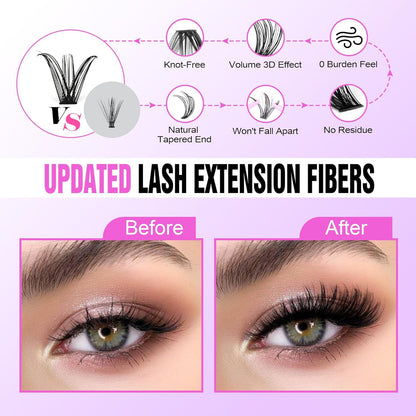 Lash Extension Kit 280pc (30D&40D, 0.07D, 9-16mm, Kit) Pawotence
