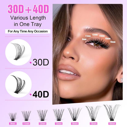 Lash Extension Kit 280pc (30D&40D, 0.07D, 9-16mm, Kit) Pawotence