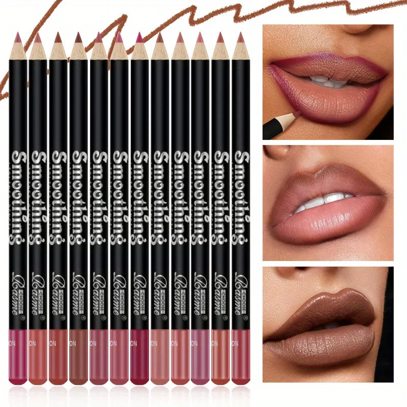 12-color Lip Liner Matte Lipstick Pencil Long-lasting Makeup Lip Liner