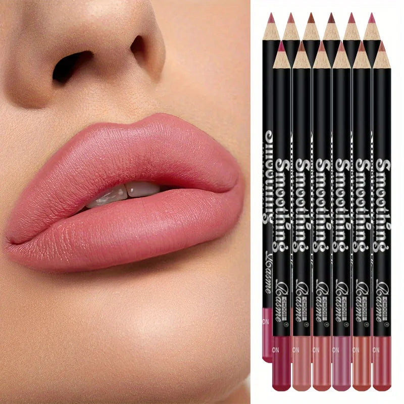 12-color Lip Liner Matte Lipstick Pencil Long-lasting Makeup Lip Liner