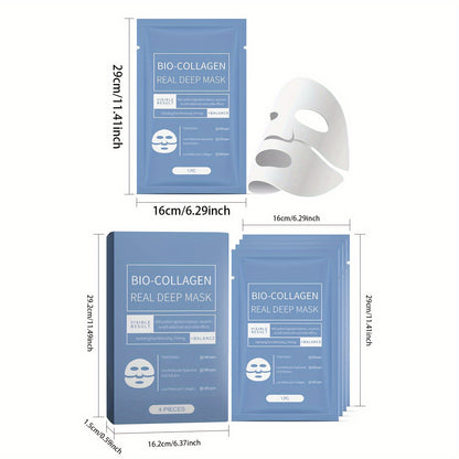 2 Pack, Bio-Collagen Glow Mask Overnight, Korean Deep Hydrating Firming Overnight Hydrogel Mask, 8PCS