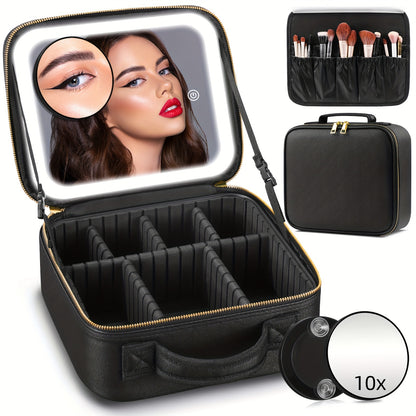 Makeup Case With LED Lighted Mirror