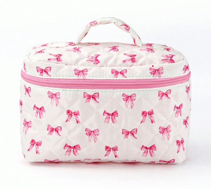 Marina Oliveira Artist Girlcore Bow Pattern Portable Makeup Bag