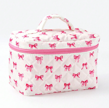 Marina Oliveira Artist Girlcore Bow Pattern Portable Makeup Bag